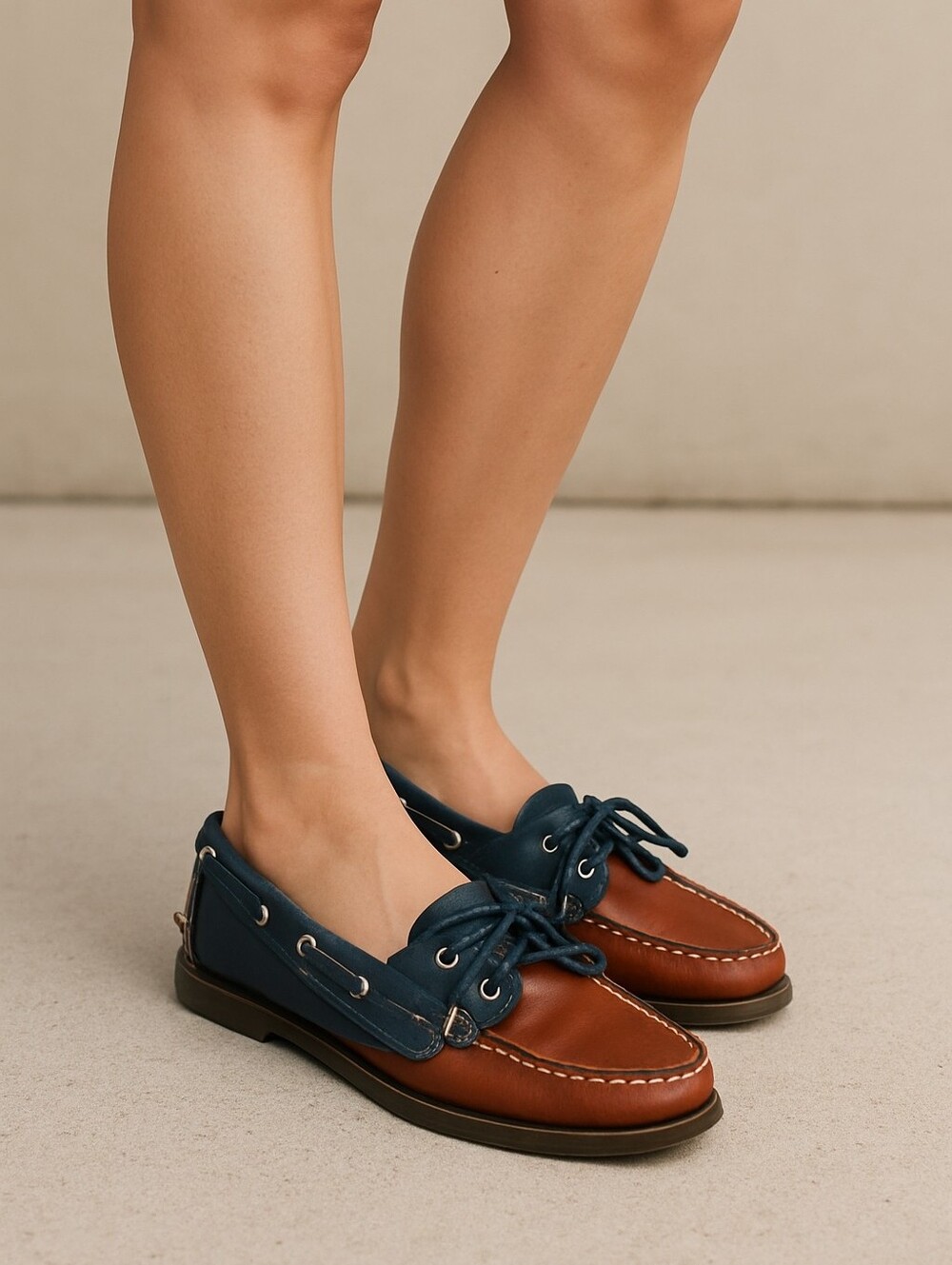 Sebago brown leather boat shoes / mocassins / women's 9